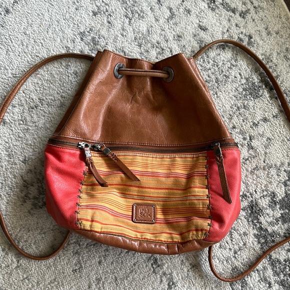 The Sak Drawstring Leather and Fabric Backpack OS - Picture 1 of 7